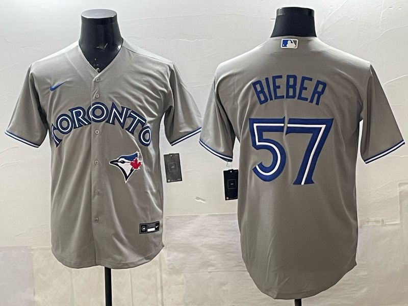 Men Toronto Blue Jays #57 Bieber Grey 2026 Nike Game MLB Jersey 001->toronto blue jays->MLB Jersey